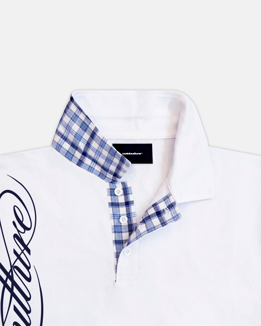 TARTAN SCRIPT POLO WHITE
