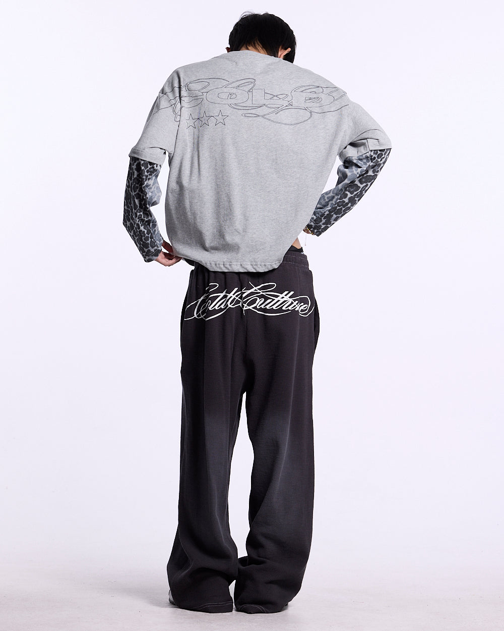 TROPICAL WAFFLE PANTS DARK GREY