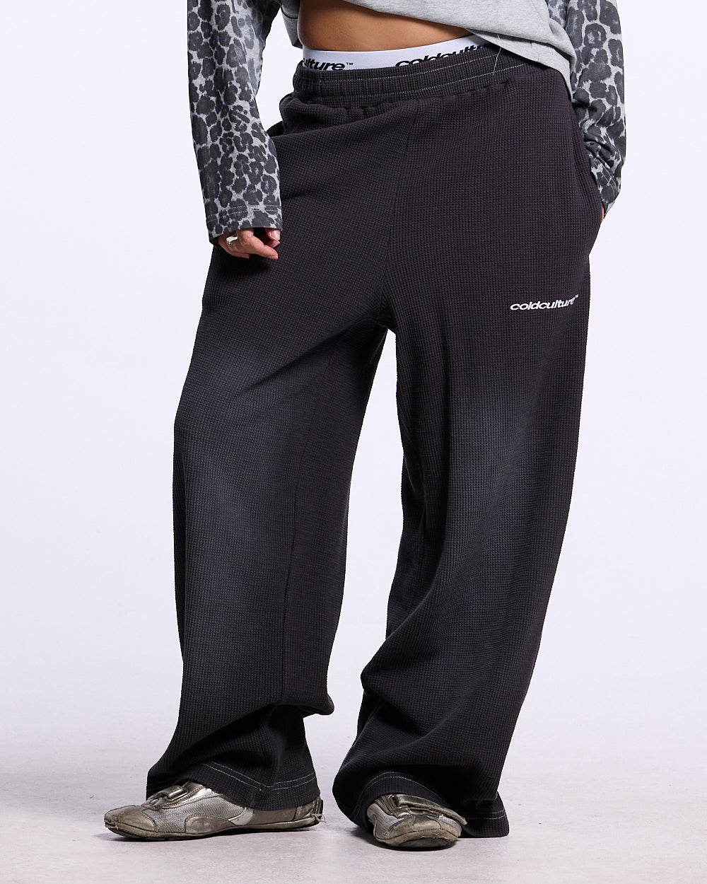 TROPICAL WAFFLE PANTS DARK GREY