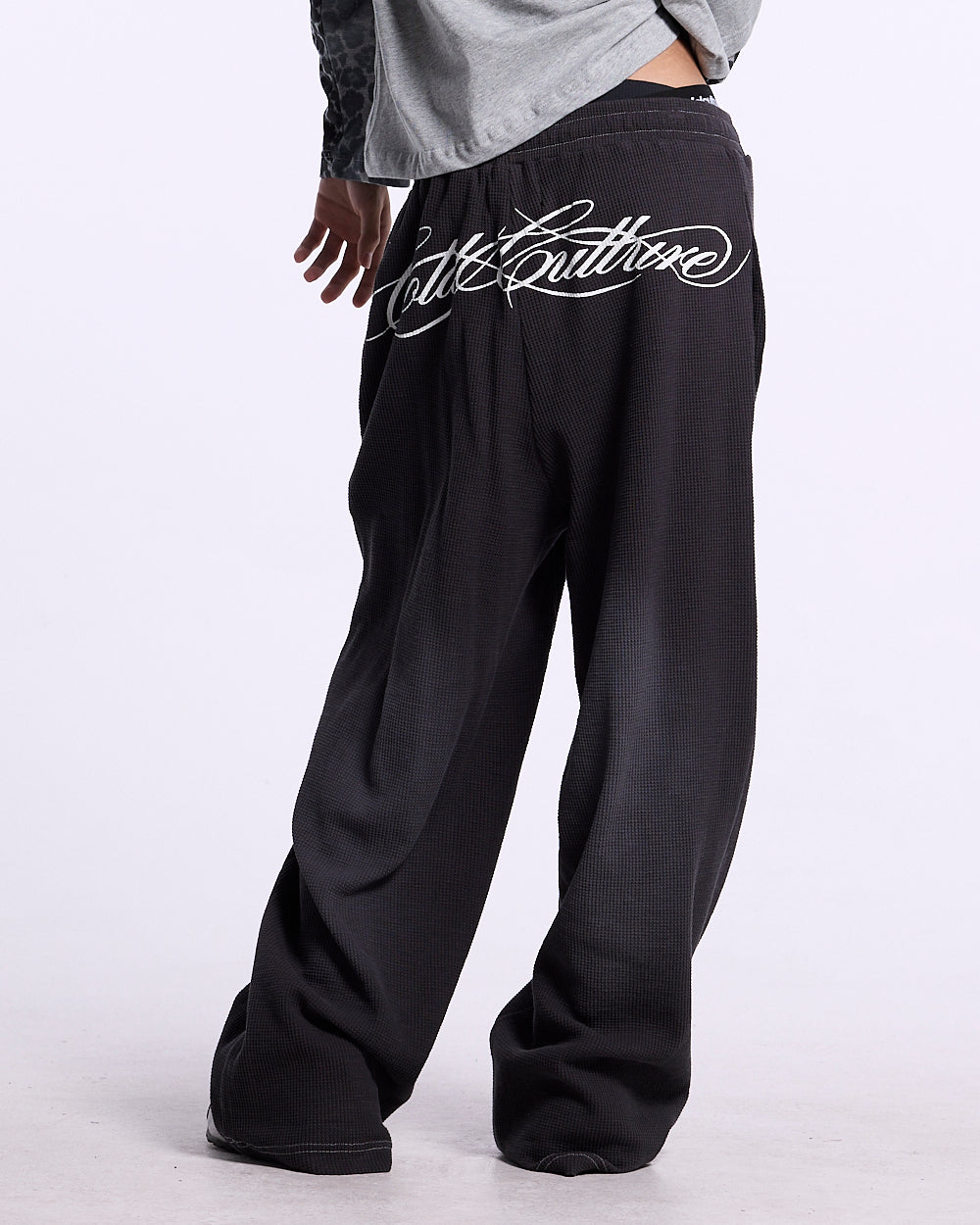 TROPICAL WAFFLE PANTS DARK GREY