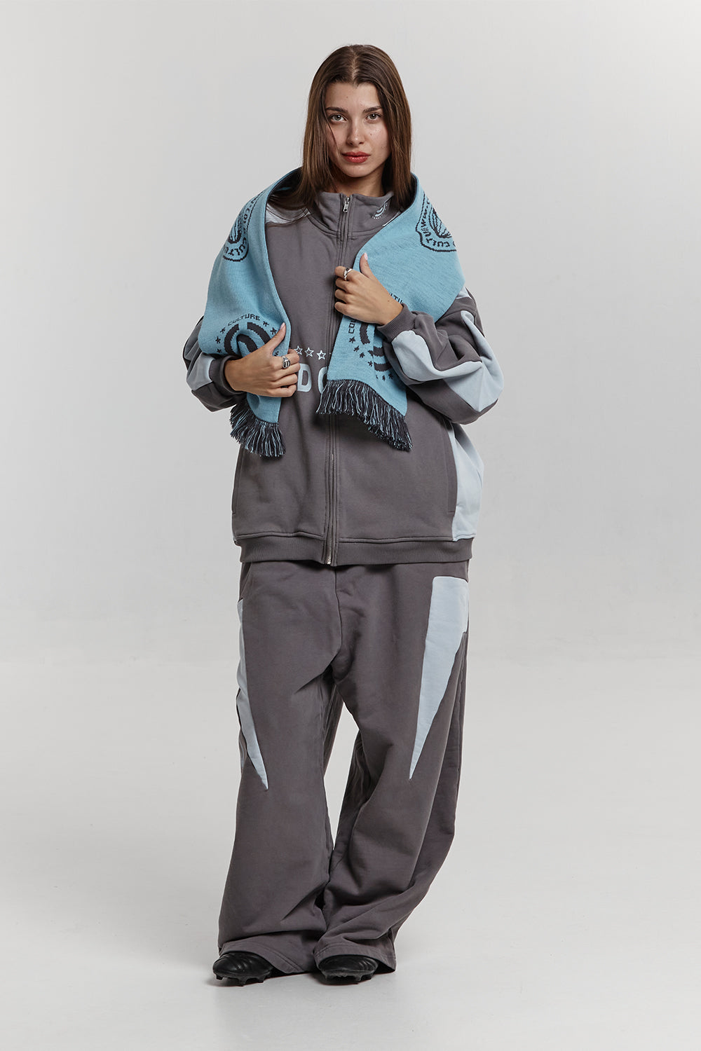 COLD TEAM SCARF ICE BLUE/HEAVY GREY