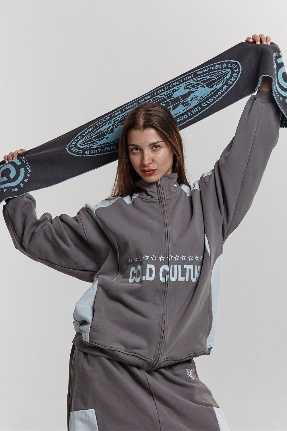 COLD TEAM SCARF ICE BLUE/HEAVY GREY