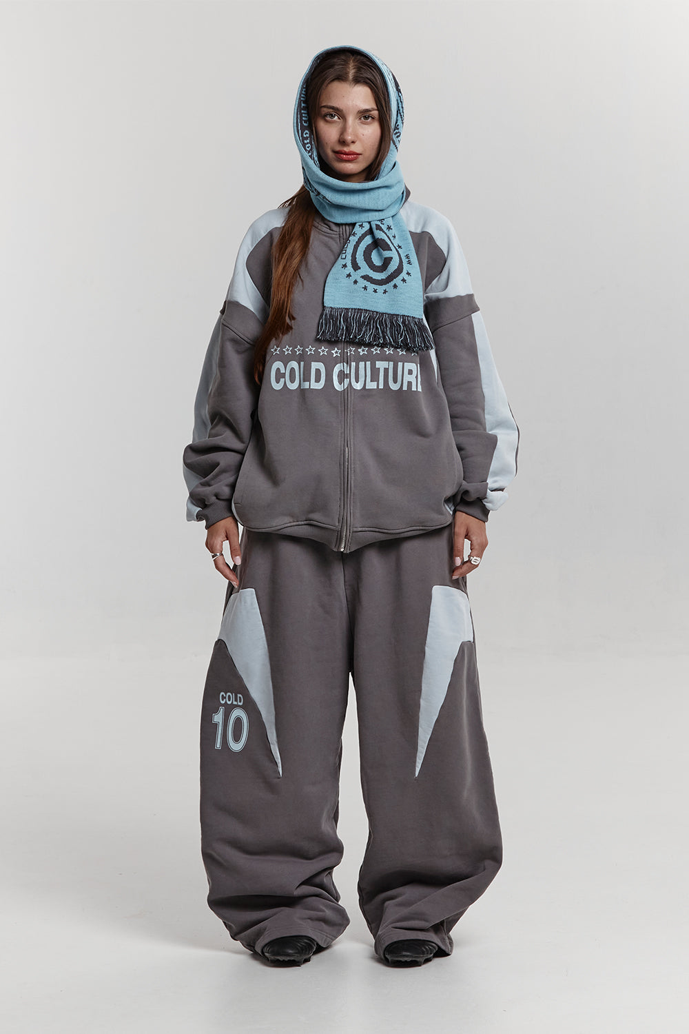 COLD TEAM SCARF ICE BLUE/HEAVY GREY