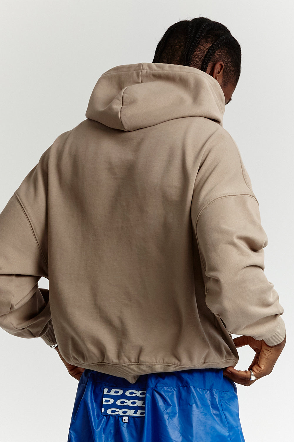 SILICONE DETAIL HOODIE SHADY BROWN