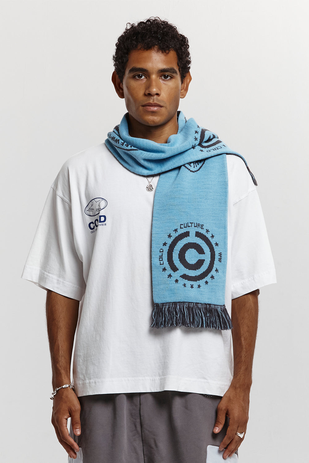 COLD TEAM SCARF ICE BLUE/HEAVY GREY