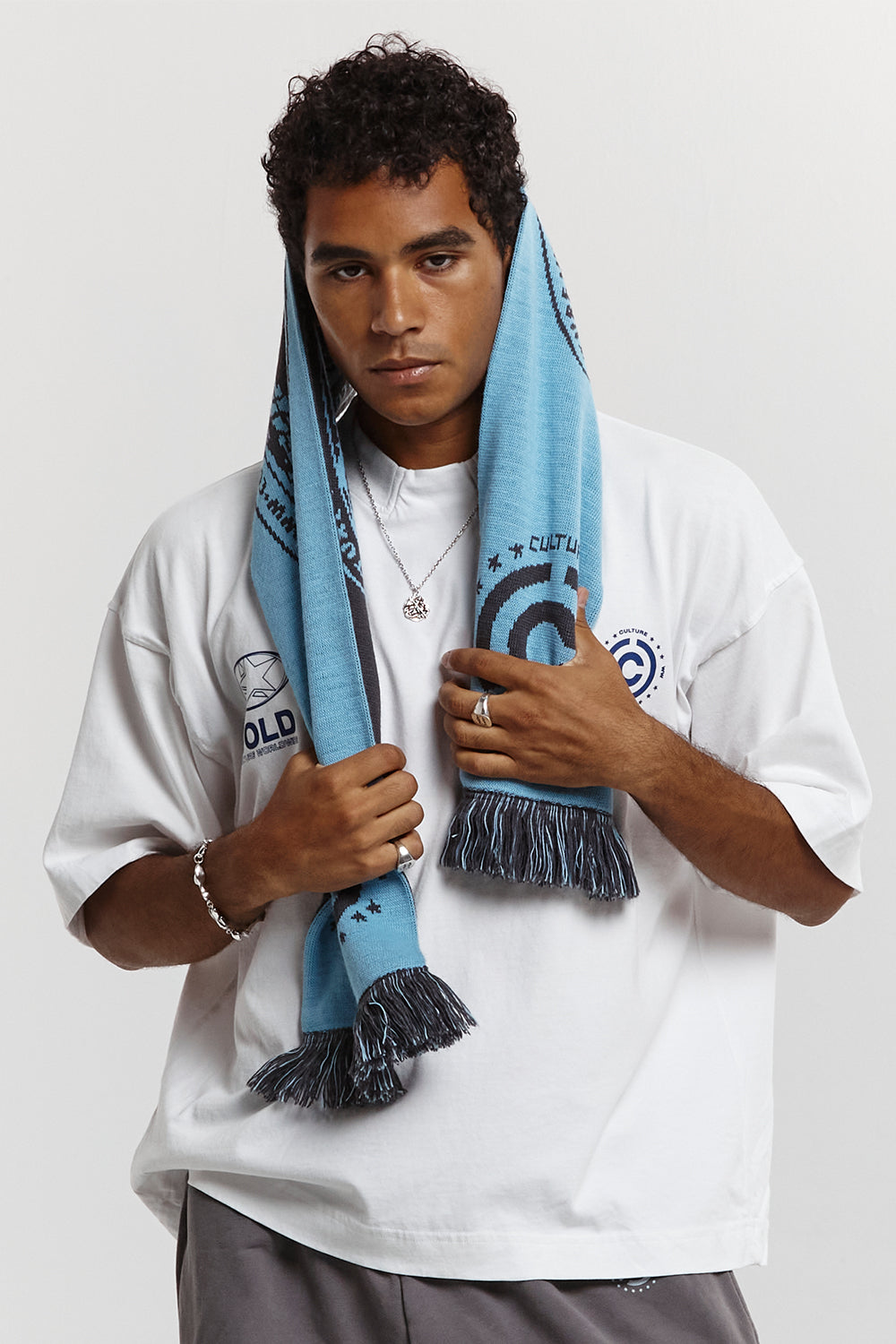 COLD TEAM SCARF ICE BLUE/HEAVY GREY