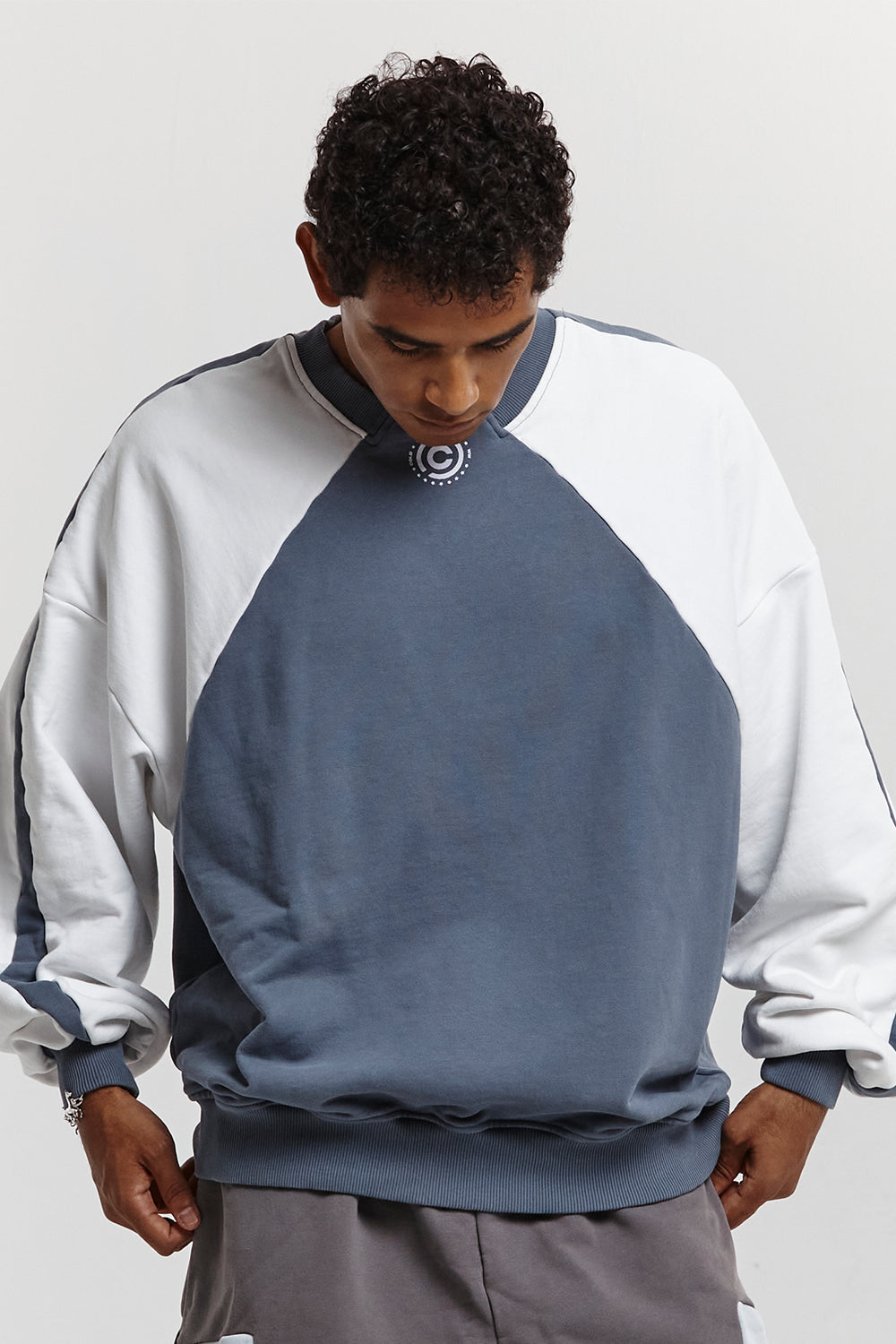 EQUIPMENT CREWNECK DARK BLUE/WHITE