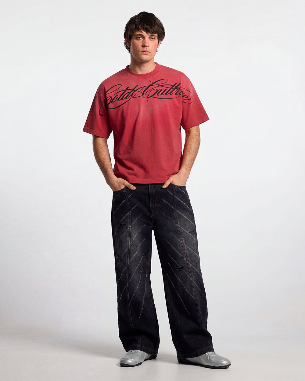 CROSSED SCRIPT TEE RED