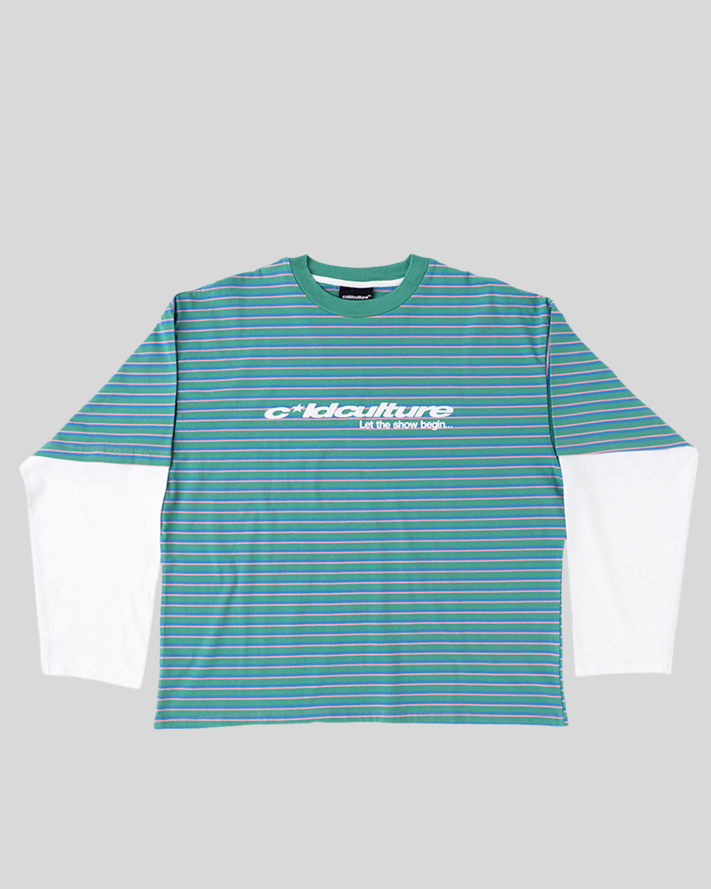 SHOW LONGSLEEVE TEE ASH GREEN/STRIPES