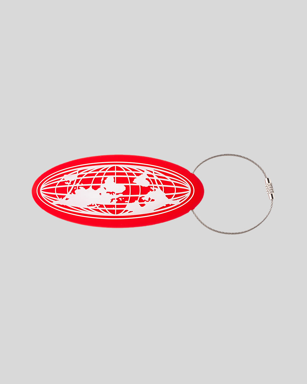 WORLD SILICONE KEYCHAIN RED