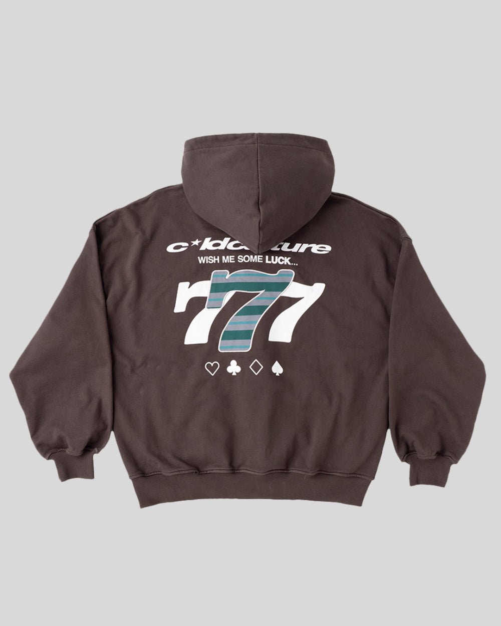 WISH ME LUCK ZIP HOODIE CHOCOLATE