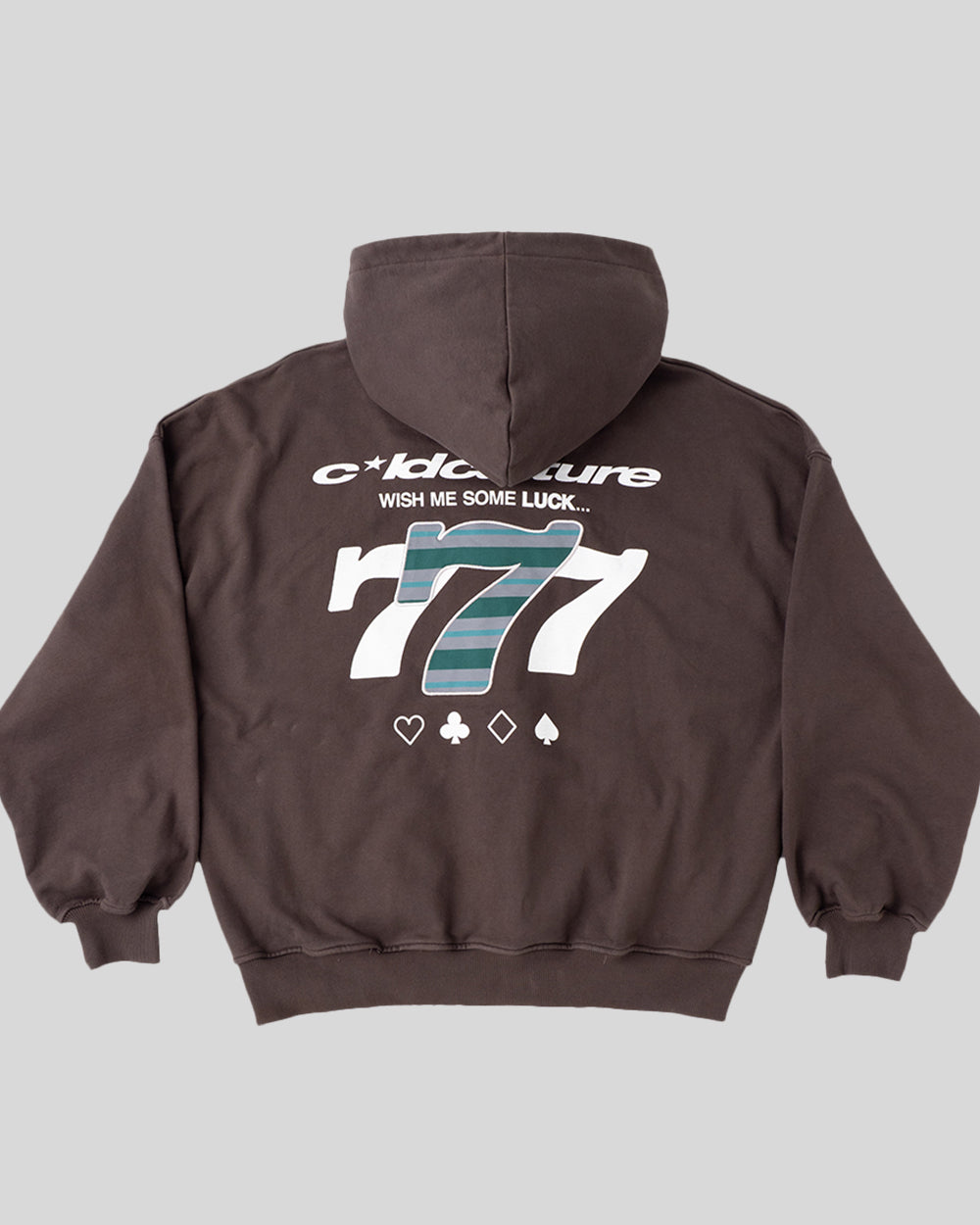 WISH ME LUCK ZIP HOODIE CHOCOLATE