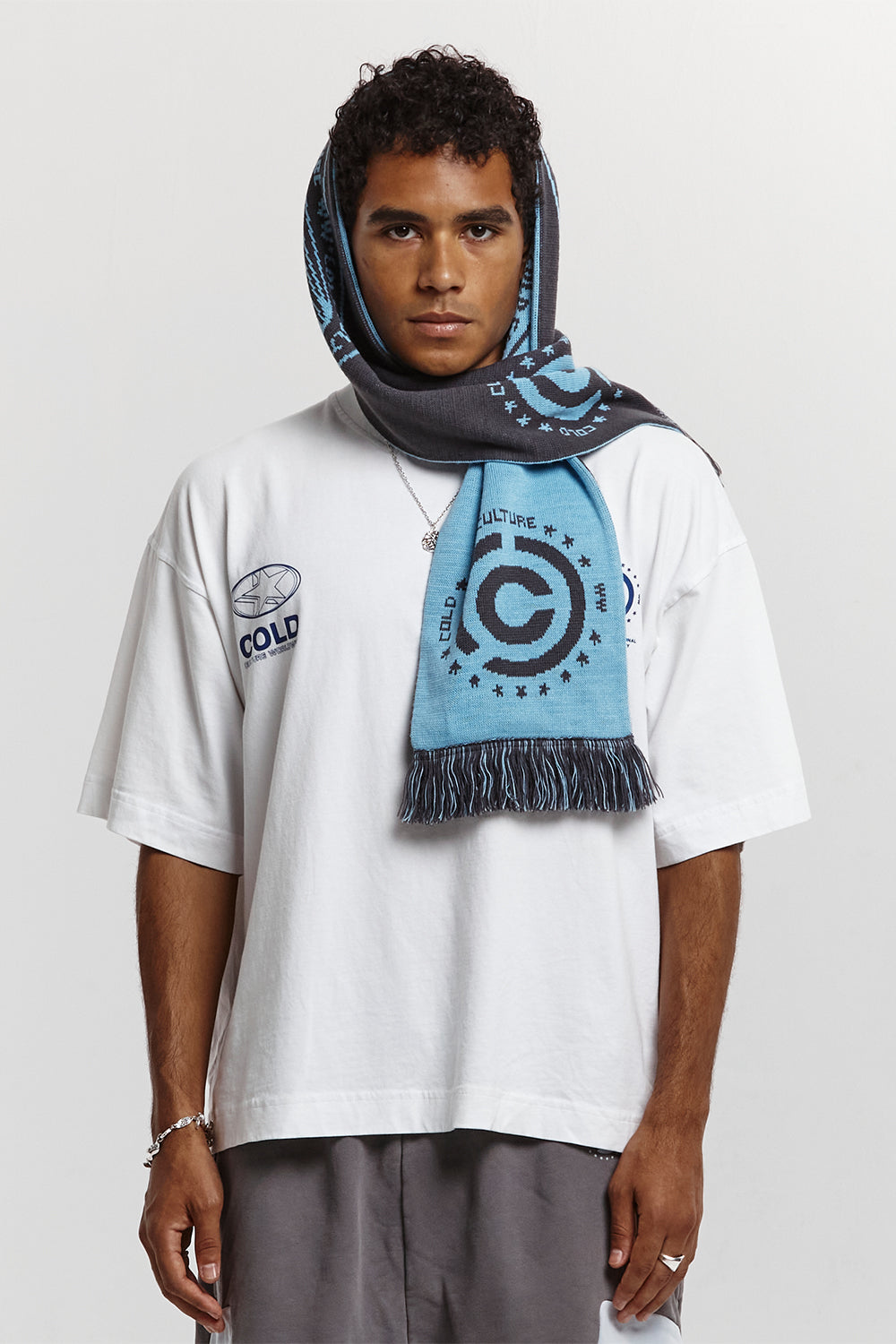 COLD TEAM SCARF ICE BLUE/HEAVY GREY