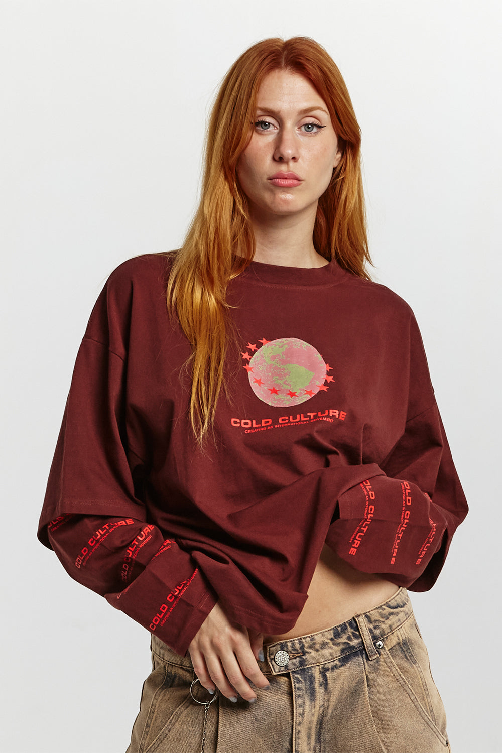 FIRE EARTH LONG SLEEVE TEE OXIDE RED