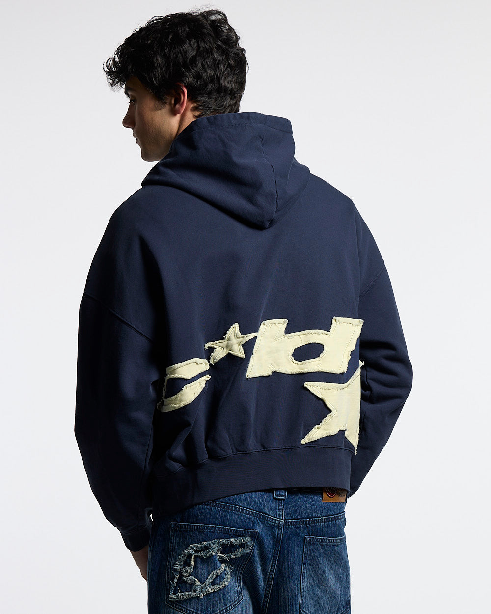DISTRESSED DEFENSE HOODIE NAVY
