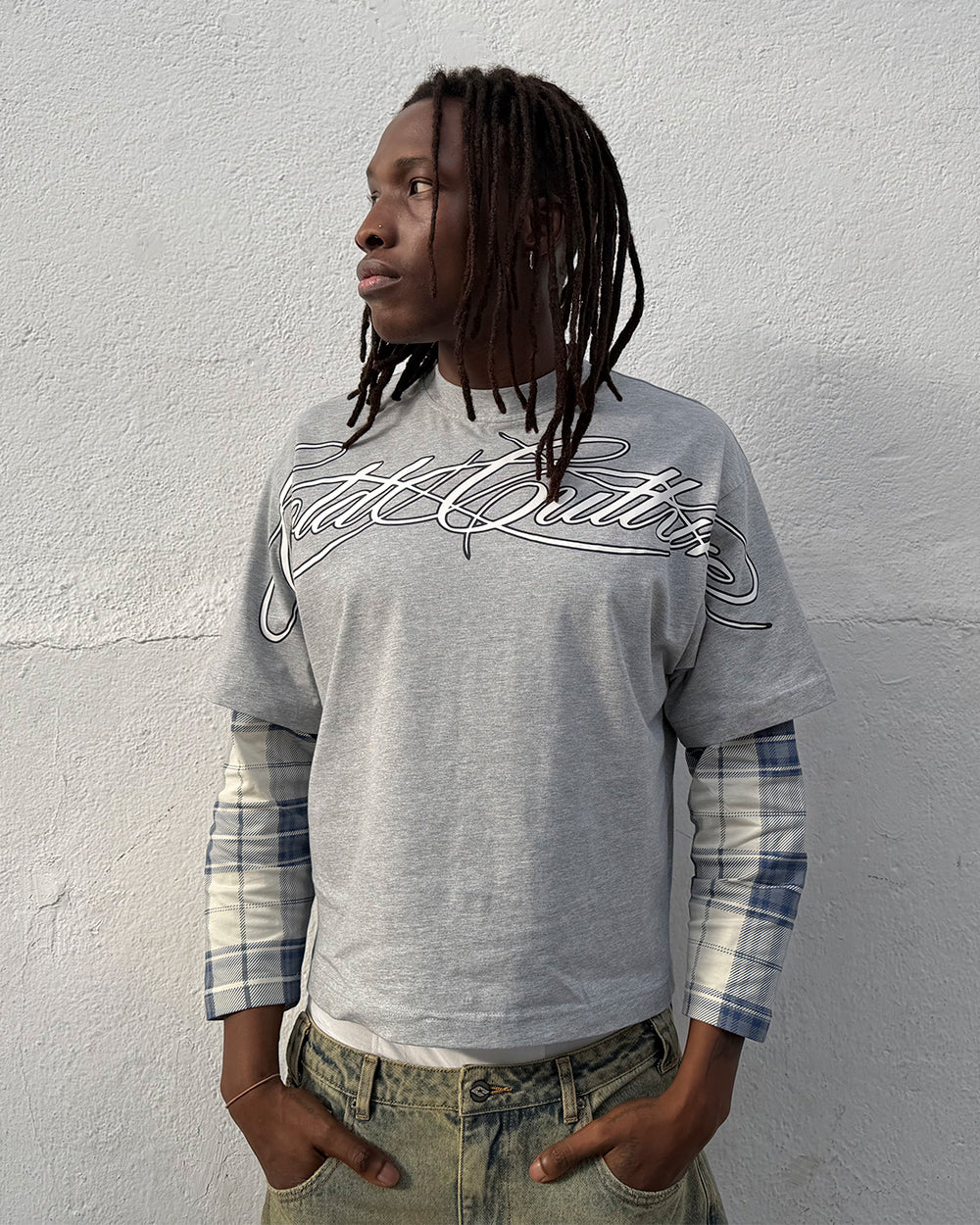 SCRIPT DOUBLE LONGSLEEVE GREY VIGORE