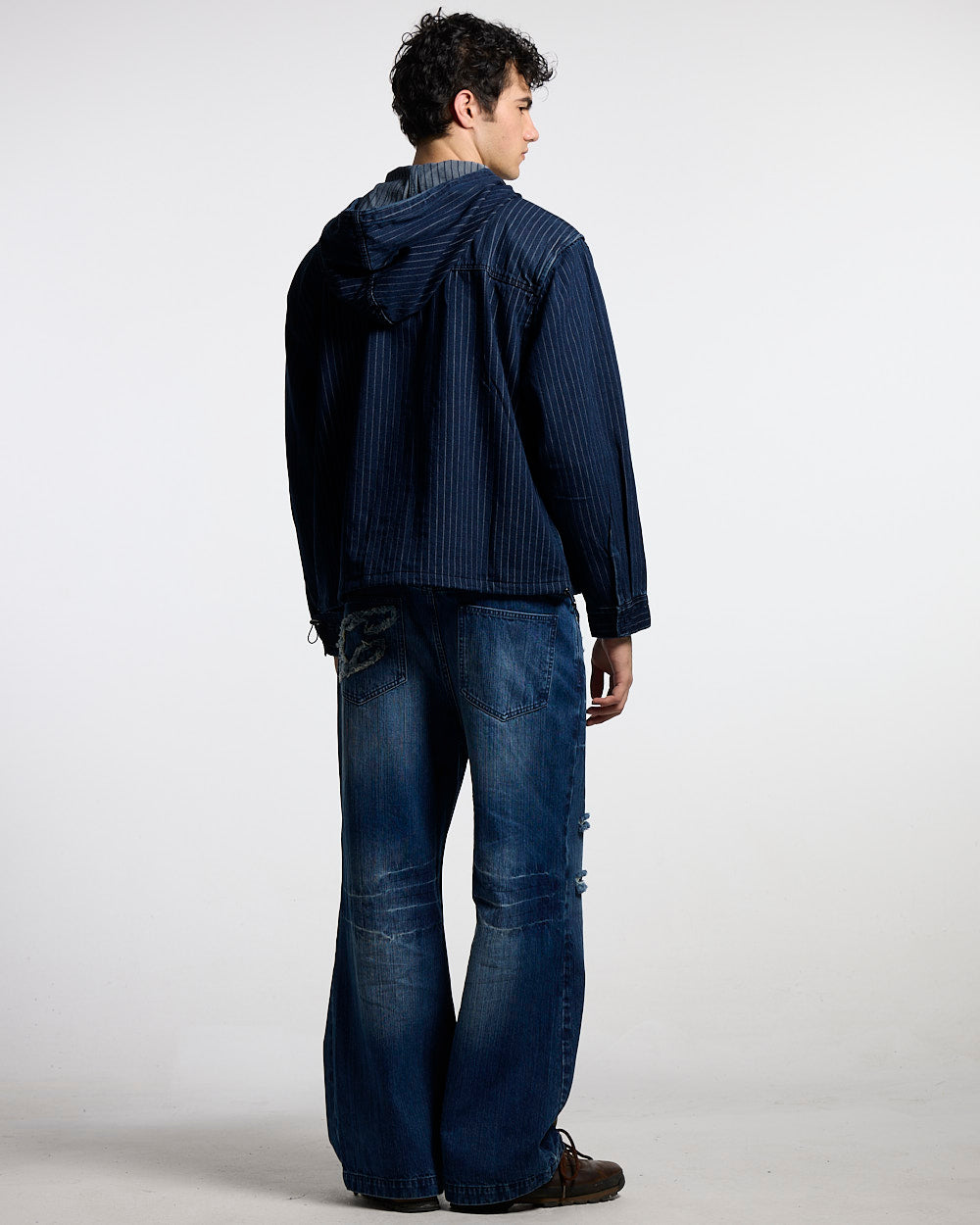MEMPHIS HOODED SHIRT BLUE DENIM
