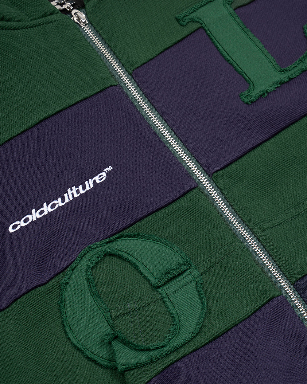 PUZZLE ZIP HOODIE GREEN & NAVY