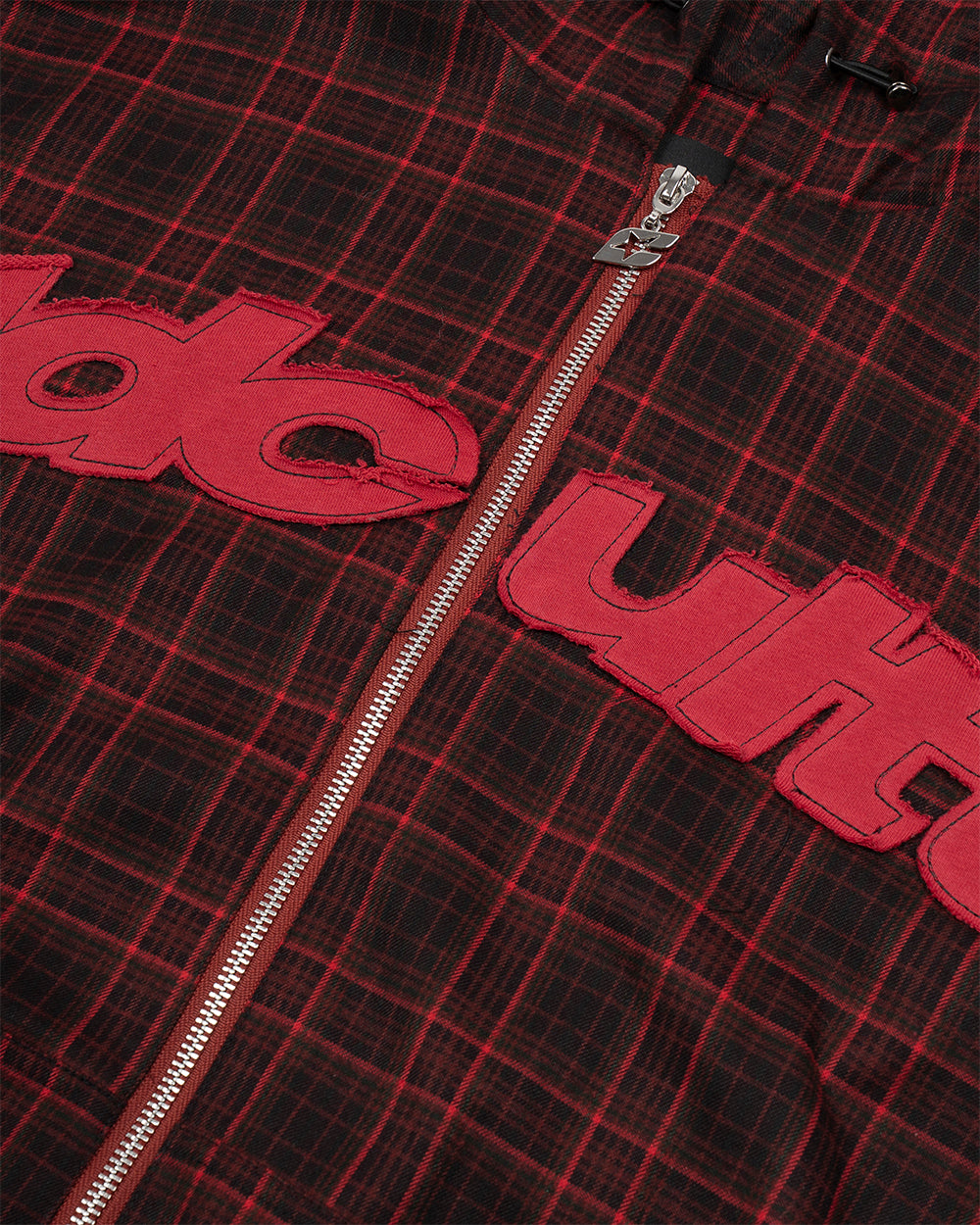 MEMPHIS HOODED SHIRT RED & BLACK TARTAN