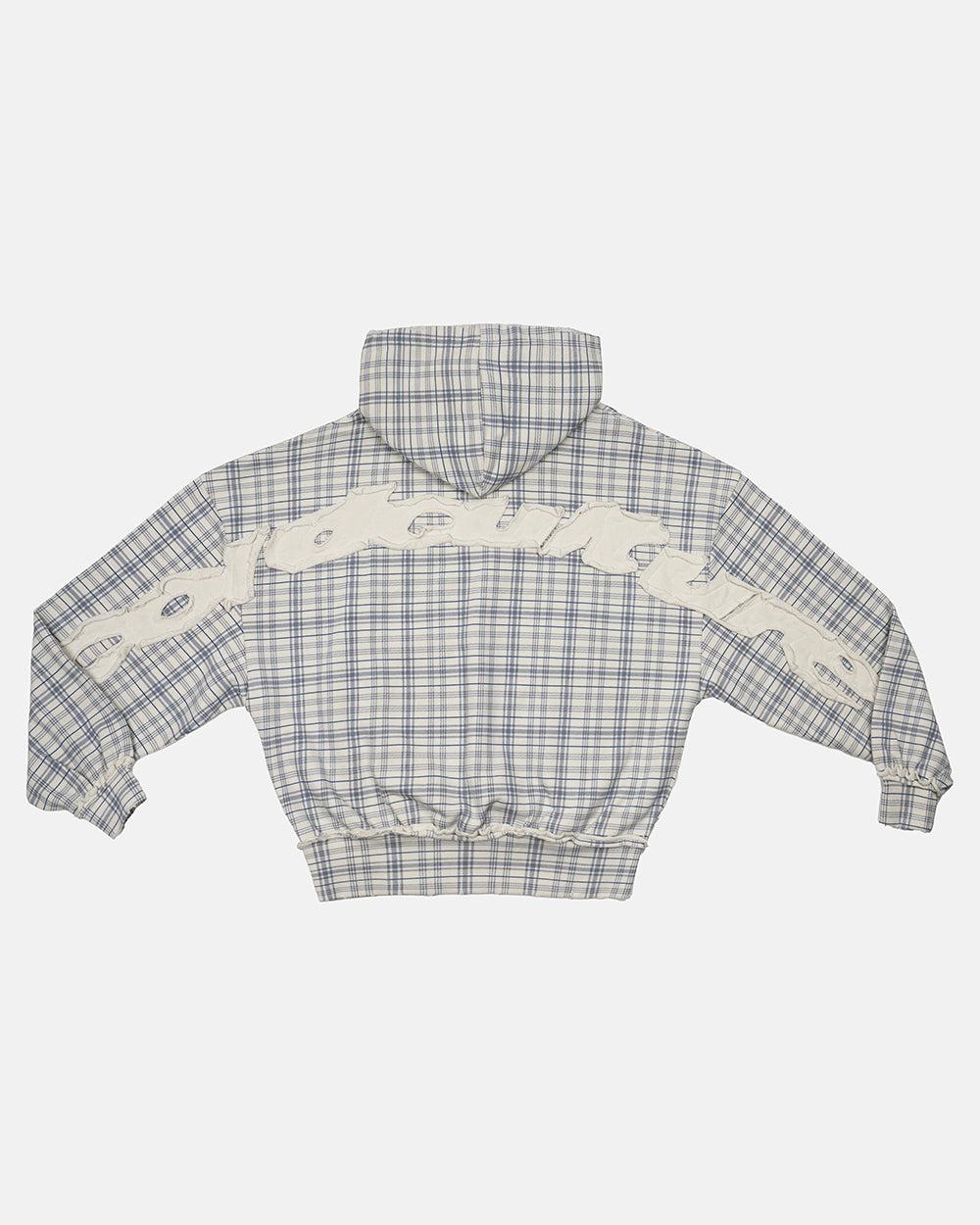 TARTAN HOODIE WHITE & MIX OF BLUES