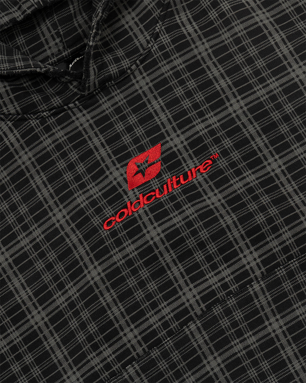 TARTAN HOODIE BLACK, GREY & RED