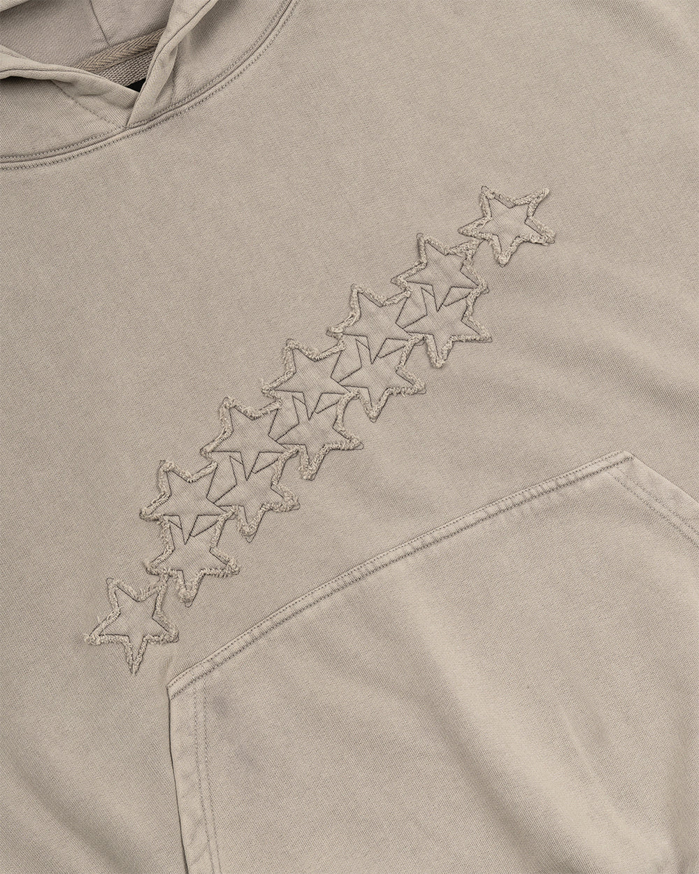 DISTRESS STARS HOODIE BEIGE