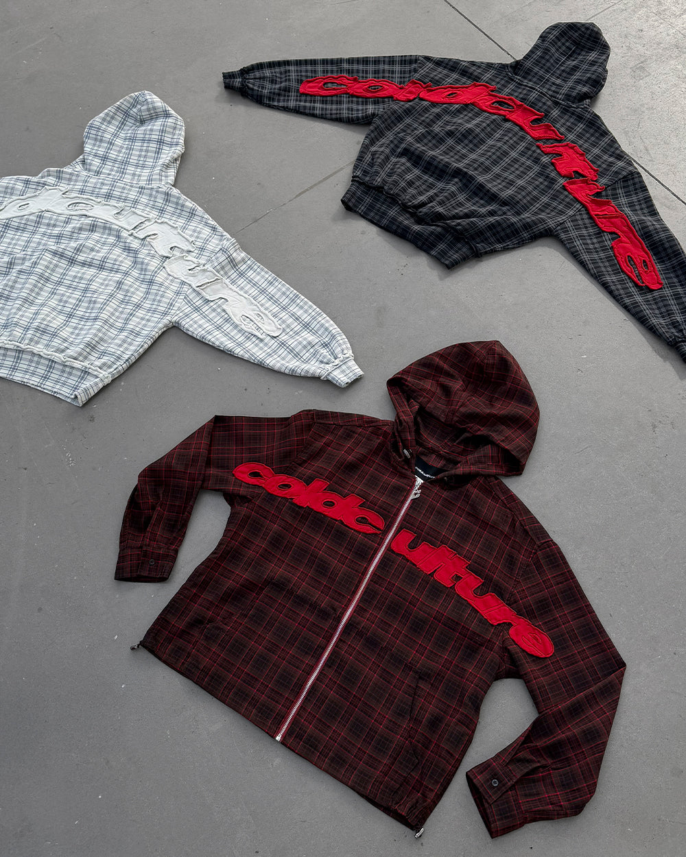 MEMPHIS HOODED SHIRT RED & BLACK TARTAN