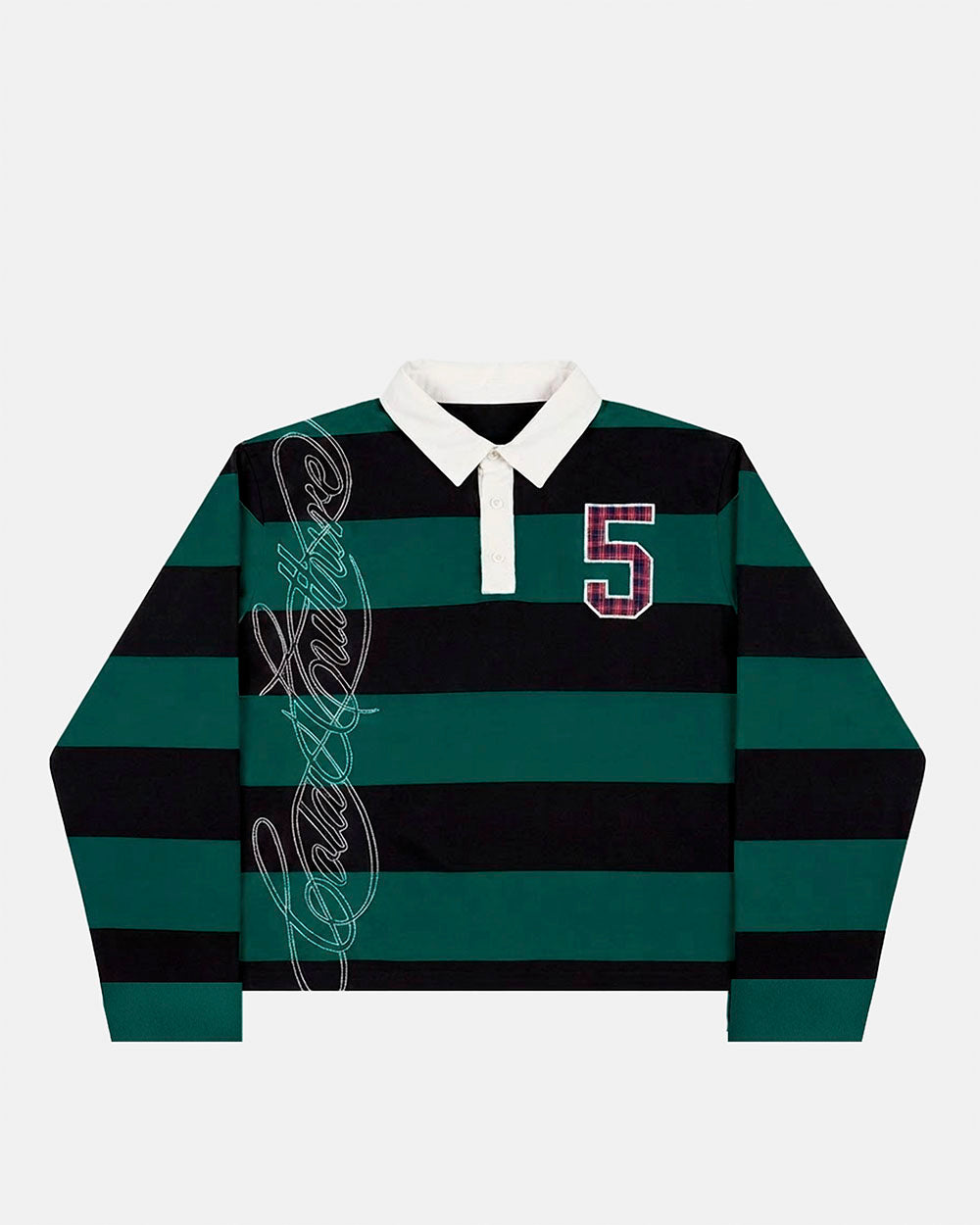 WINDSOR LONGSLEEVE POLO BLACK AND GREEN - Cold Culture #packshot