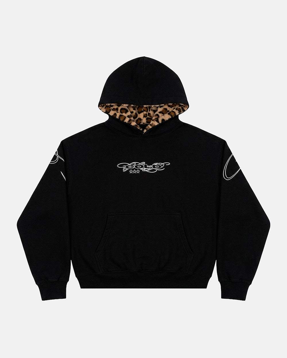 WILD LEOPARD HOODIE BLACK - Cold Culture #packshot