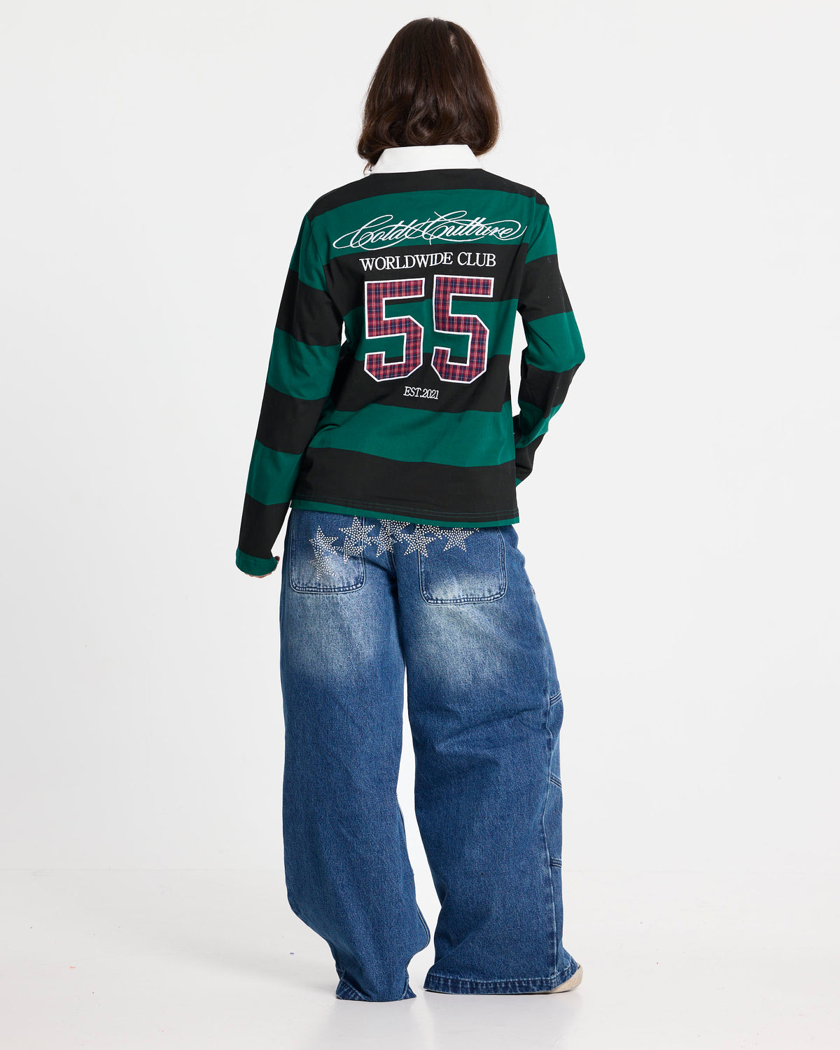 WINDSOR LONGSLEEVE POLO BLACK AND GREEN - Cold Culture #woman