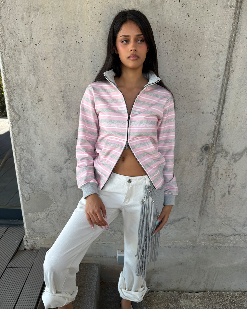LISA ZIP HOODIE PINK