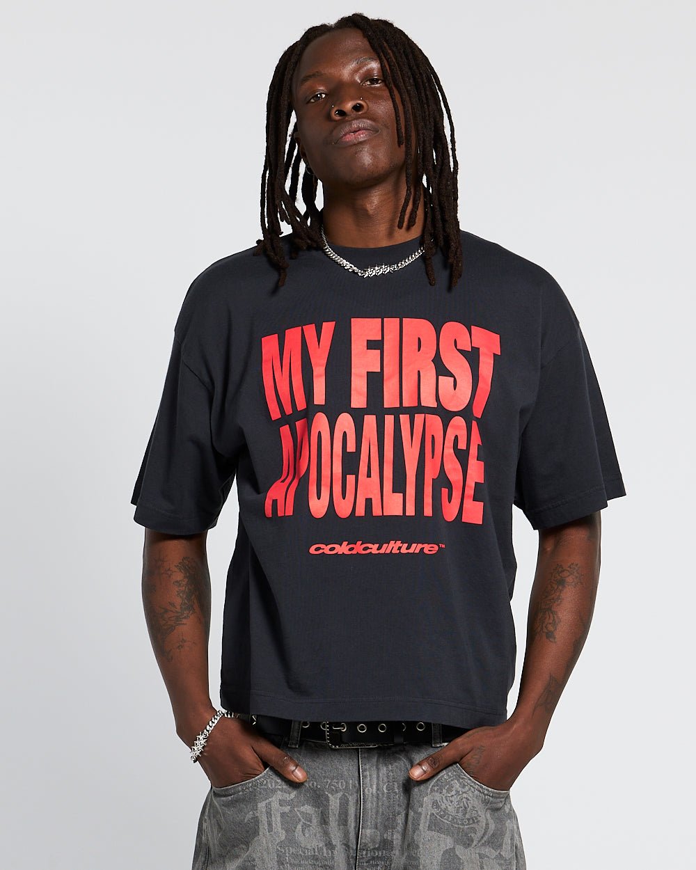 APOCALYPSE TEAM TEE GREY & RED - Cold Culture