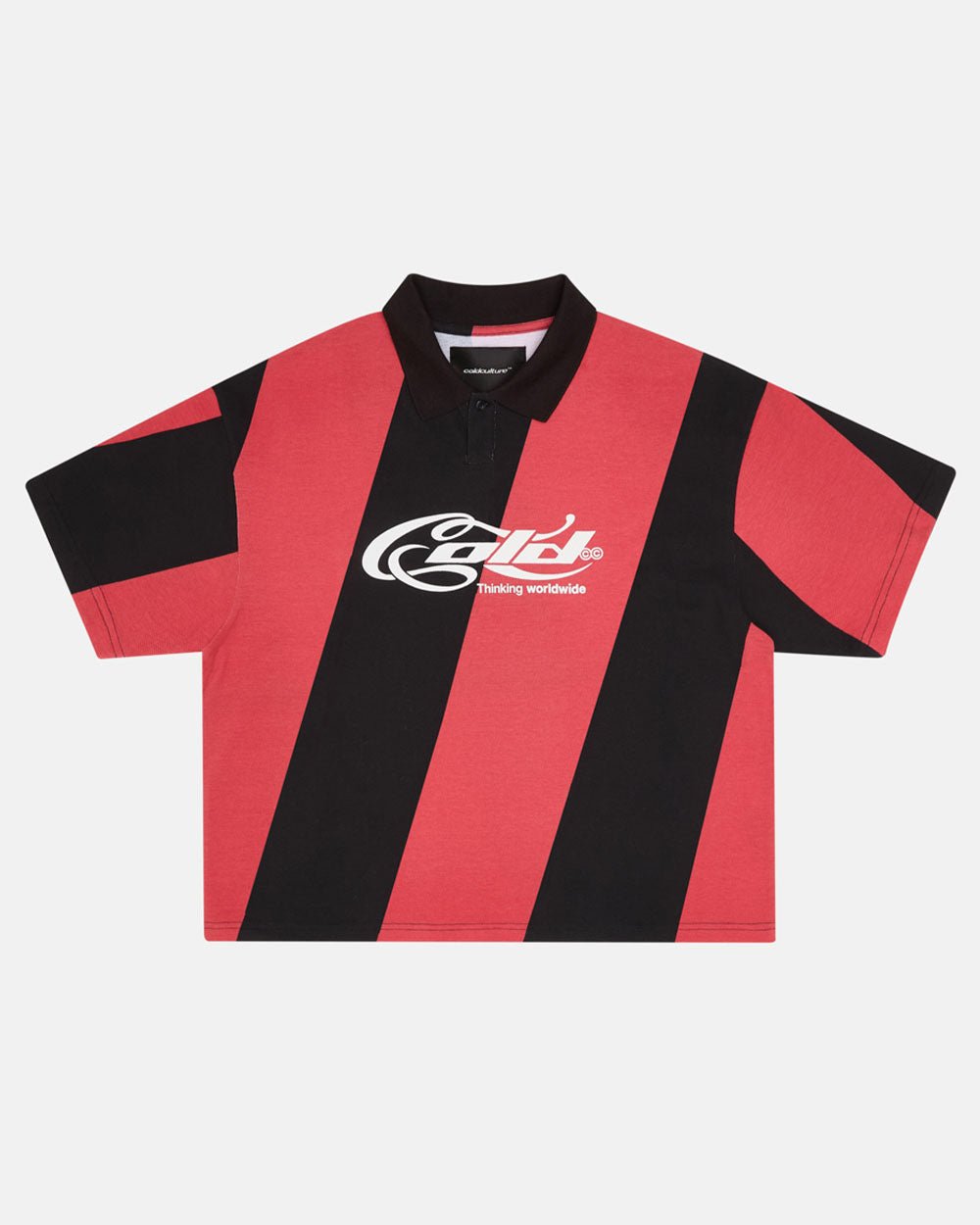 ASLANT STRIPES POLO TEE BLACK AND RED - COLD CULTURE