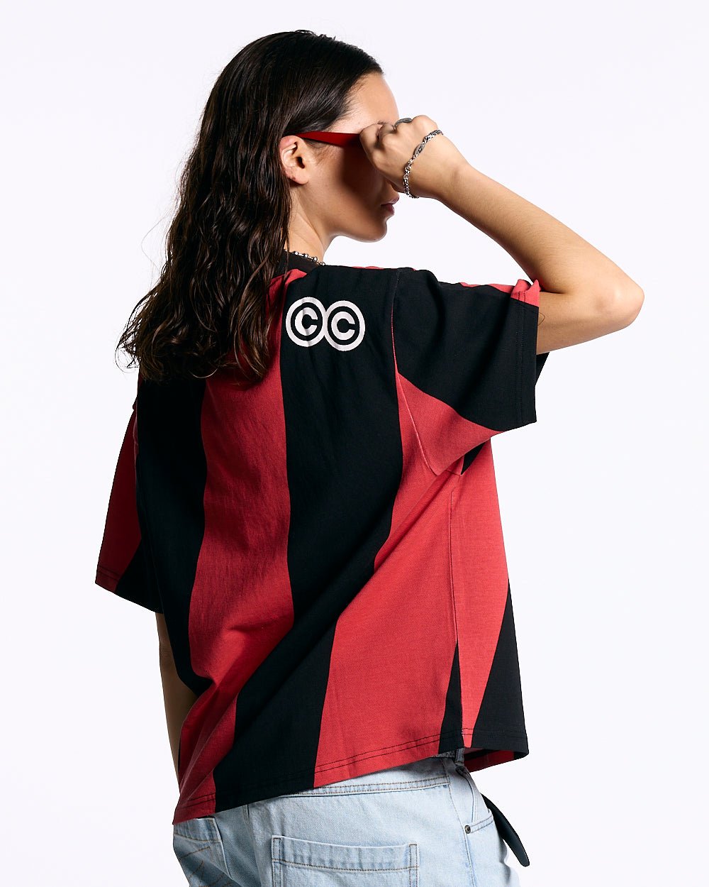 ASLANT STRIPES POLO TEE BLACK AND RED - COLD CULTURE