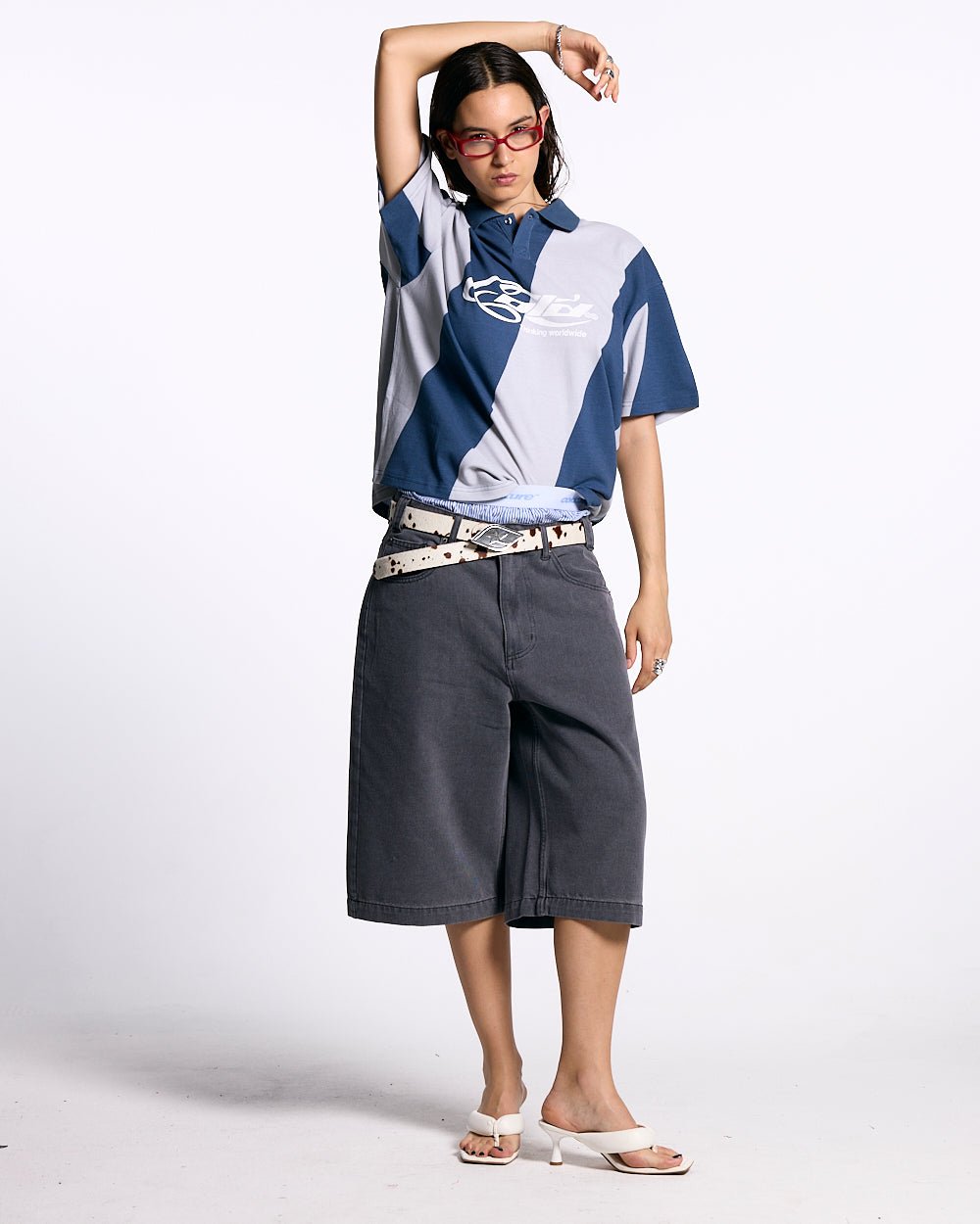 ASLANT STRIPES POLO TEE BLUE - COLD CULTURE