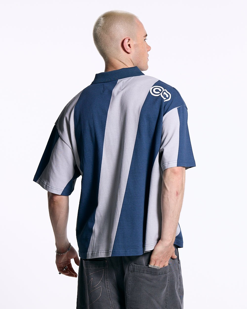 ASLANT STRIPES POLO TEE BLUE - COLD CULTURE