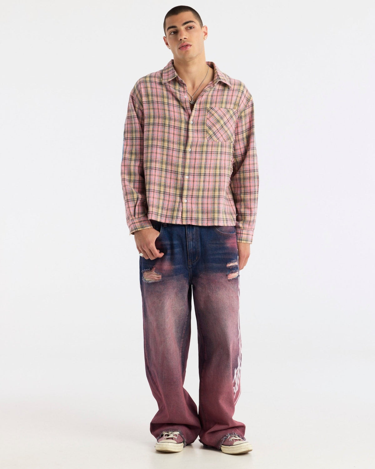 ASSORTED V2 PANTS MAN DENIM AND PINK - Cold Culture