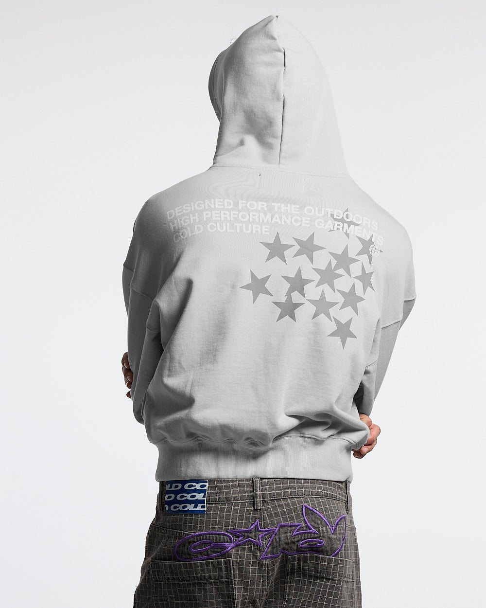 GRID ZIP HOODIE TARTAN DARK BLUE/GREY