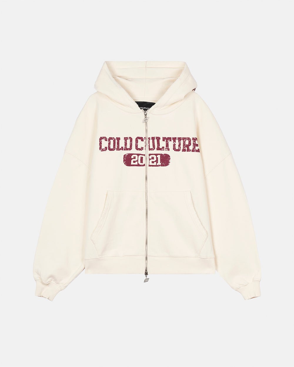AVIATOR ZIP HOODIE WHITE - Cold Culture