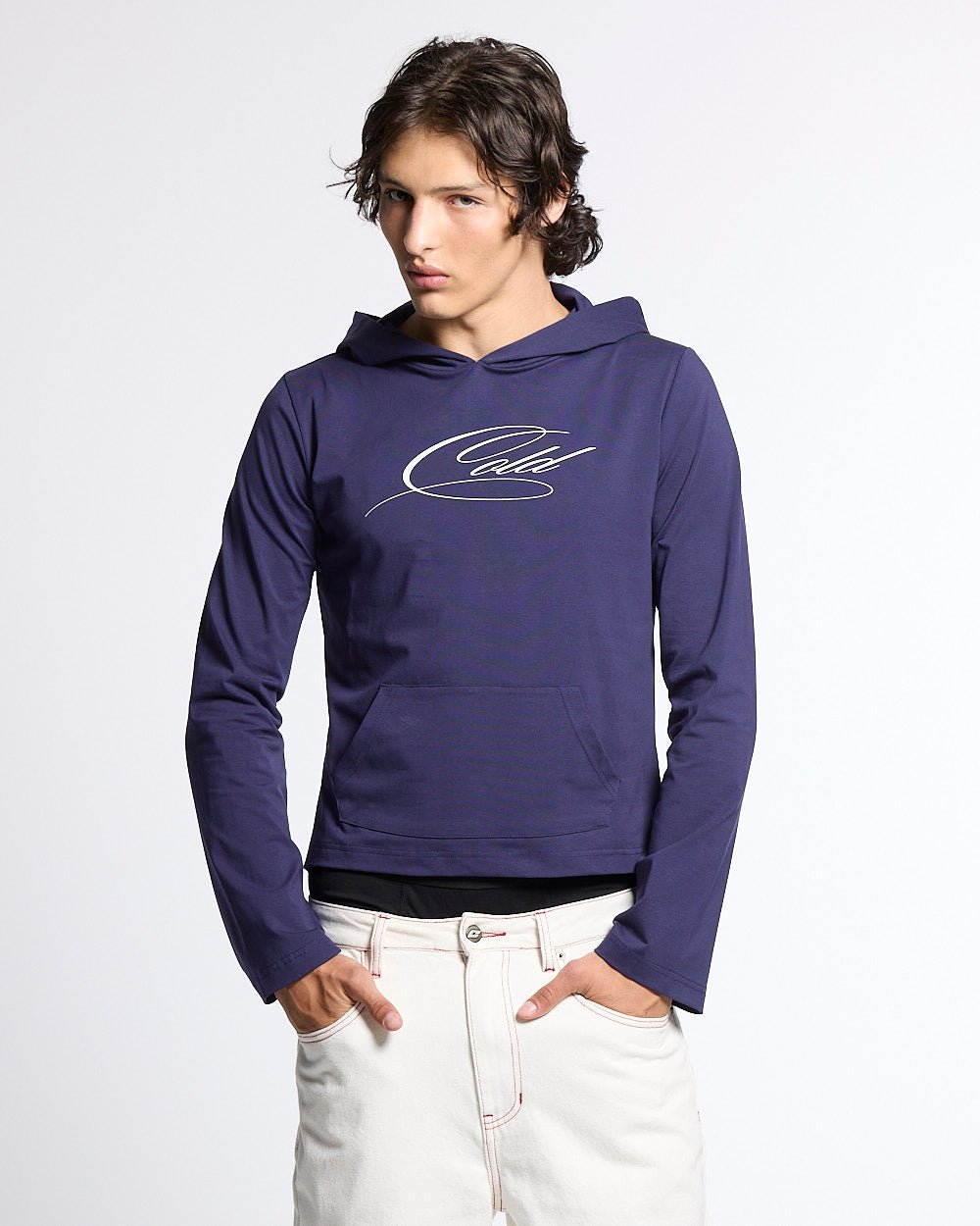 BABY SCRIPT HOODIE BLUE - Cold Culture