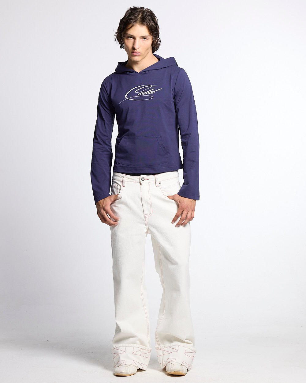 BABY SCRIPT HOODIE BLUE - Cold Culture