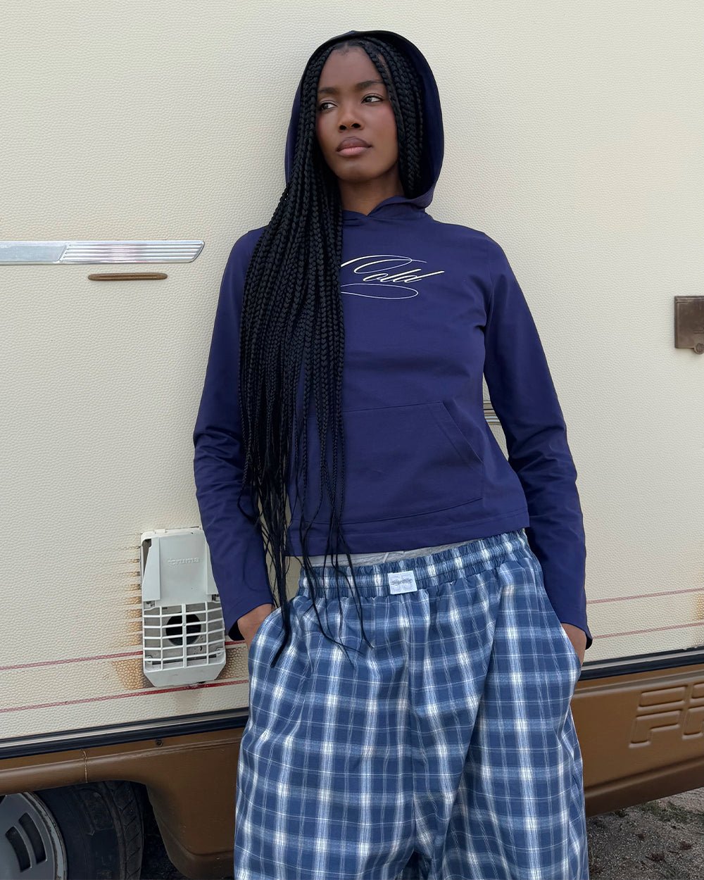 BABY SCRIPT HOODIE BLUE - Cold Culture