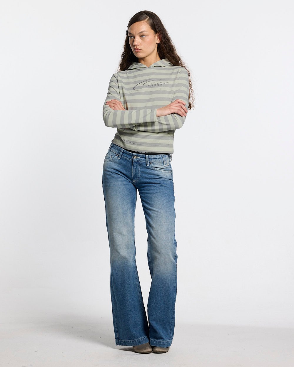 BABY SCRIPT HOODIE GREY - Cold Culture