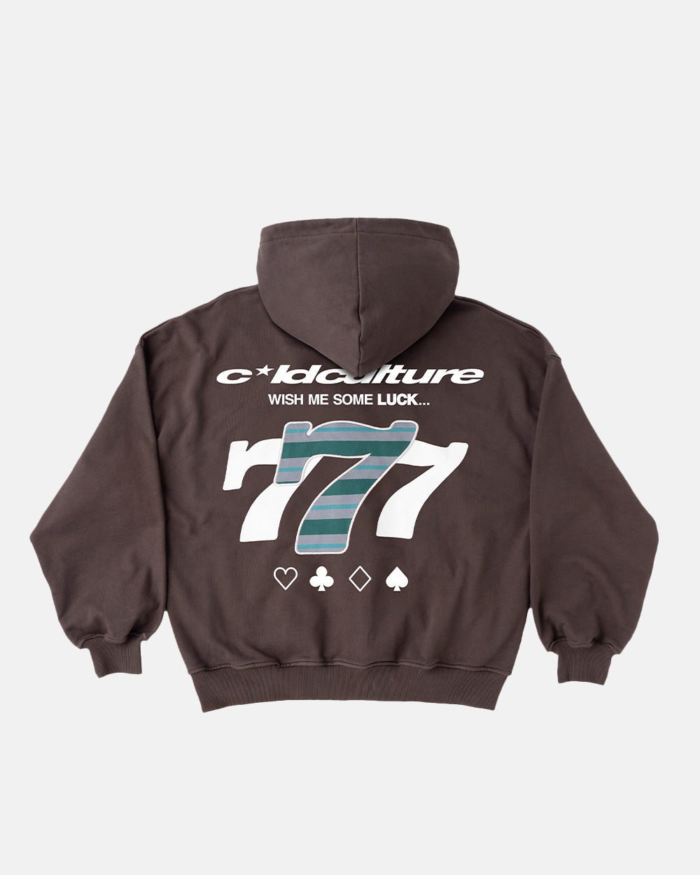 WISH ME LUCK ZIP HOODIE CHOCOLATE