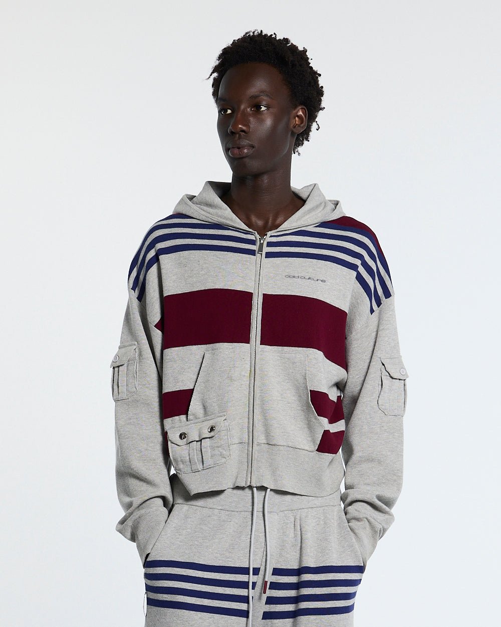 BAIT ZIP KNIT HOODIE HEATHER GREY - Cold Culture