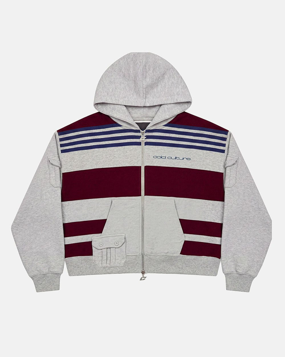 BAIT ZIP KNIT HOODIE HEATHER GREY - Cold Culture