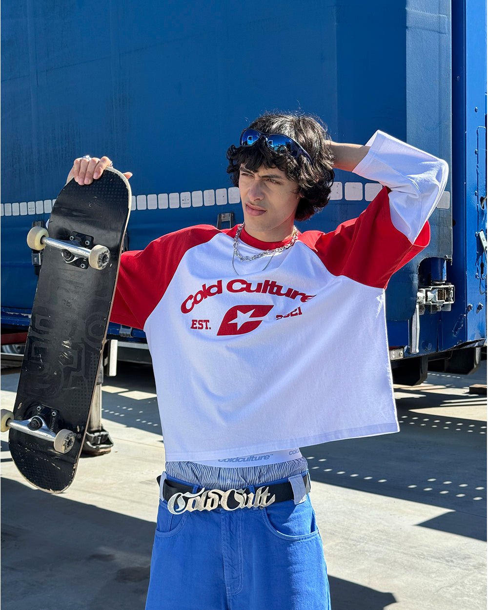 BASEBALL DOUBLE SLEEVE TEE WHITE/RED - COLD CULTURE