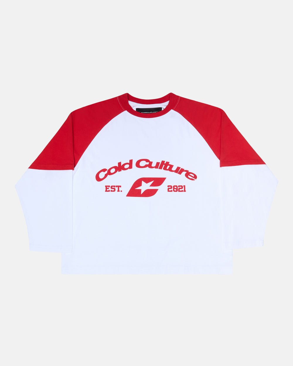 BASEBALL DOUBLE SLEEVE TEE WHITE/RED - COLD CULTURE
