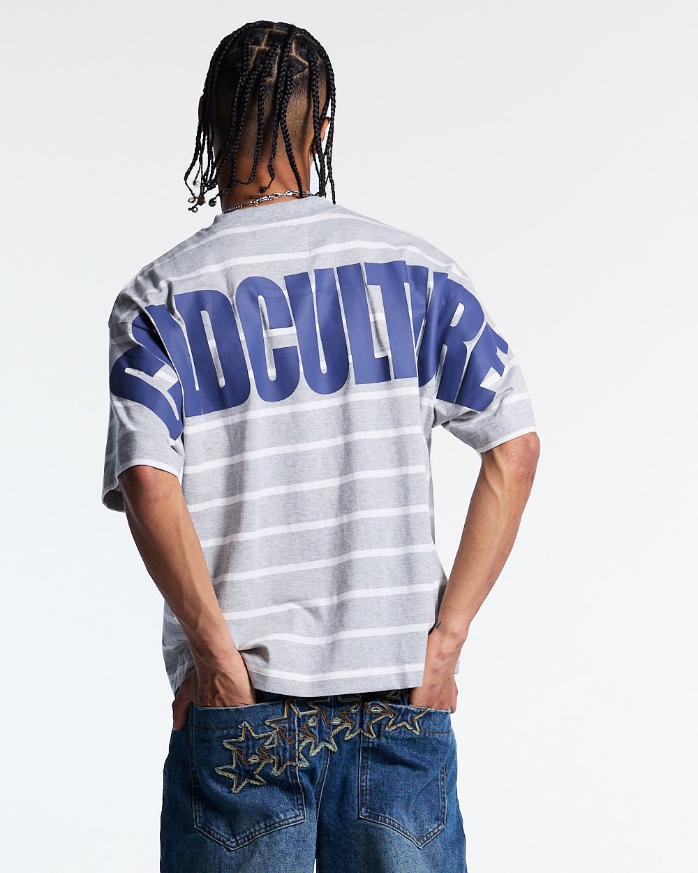 BAY STRIPE TEE GREY - Cold Culture