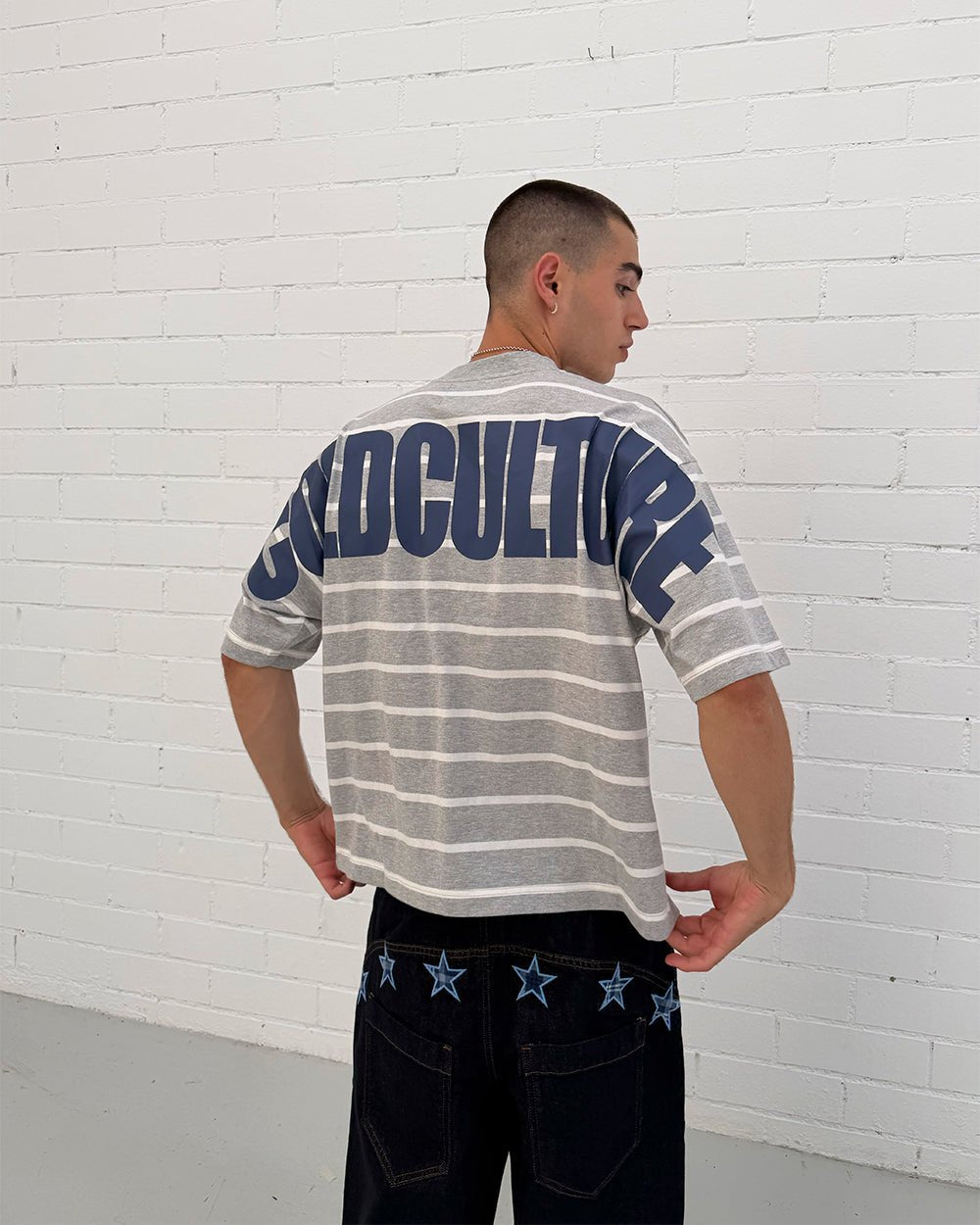 BAY STRIPE TEE GREY - Cold Culture